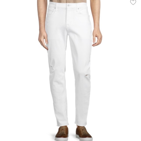 Hudson Jeans "Ace" White Skinny Fit Distressed Jeans Waist Men's Size 34 Waist - Picture 1 of 10